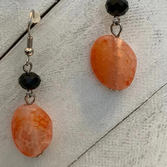 Orange Drop Earrings - Picture 2 of 3